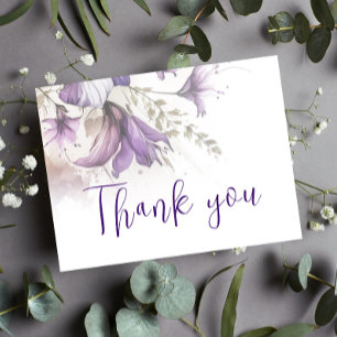 Paarse Floral Pastel Chic Modern Weddenschap Harte Briefkaart