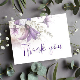 Paarse Floral Pastel Chic Modern Weddenschap Harte Briefkaart