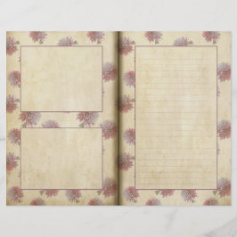 Paarse Floral Pattern Journal Pagina