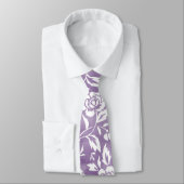 Paarse Floral Pattern Stropdas (Gebonden)