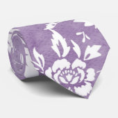 Paarse Floral Pattern Stropdas (Opgerold)