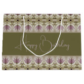 Paarse Floral Patterned Groot Cadeauzakje (Voorkant)