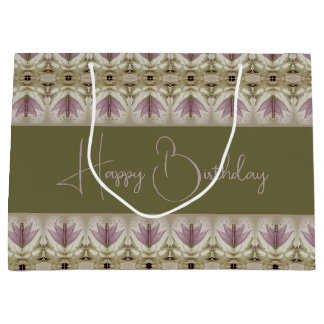 Paarse Floral Patterned Groot Cadeauzakje