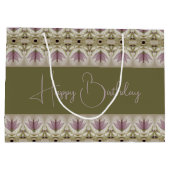 Paarse Floral Patterned Groot Cadeauzakje (Achterkant)