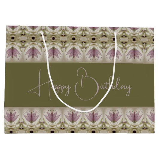 Paarse Floral Patterned Groot Cadeauzakje (Achterkant)