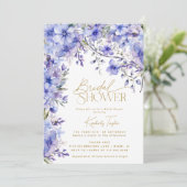 Paarse Floral Periwinkle Lavendel Vrijgezellenfees Kaart (Staand voorkant)