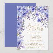 Paarse Floral Periwinkle Lavendel Vrijgezellenfees Kaart (Voorkant / Achterkant)