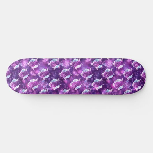 Paarse Floral Persoonlijk Skateboard (Horizontaal)