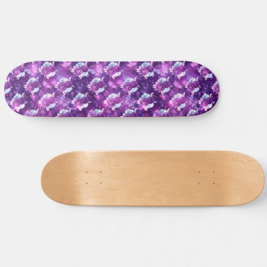Paarse Floral Persoonlijk Skateboard (Horizontaal)