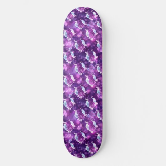 Paarse Floral Persoonlijk Skateboard (Voorkant)