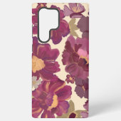 Paarse Floral Phone Case Samsung Galaxy Hoesje (Achterkant)