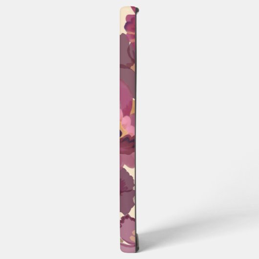 Paarse Floral Phone Case Samsung Galaxy Hoesje (Linkerkant)