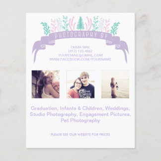 Paarse Floral Photography Flyer