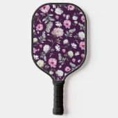 Paarse Floral Pickleball Paddle (Achterkant)