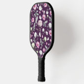 Paarse Floral Pickleball Paddle (Links)