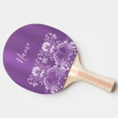 Paarse Floral Ping Pong Paddle Tafeltennisbatje (Zijkant)
