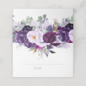 Paarse Floral Plaatskaartje (Buitenkant ongevouwen)