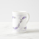 Paarse Floral Porselein Kop (Voorkant rechts)