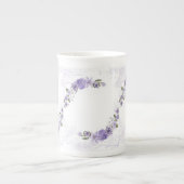 Paarse Floral Porselein Kop (Voorkant)