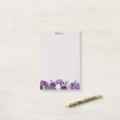 Paarse Floral Post-it® Notes (Op bureau)