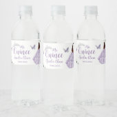 Paarse Floral Princess Silver Quinceañera 16 15 Waterfles Etiket (Flessen)