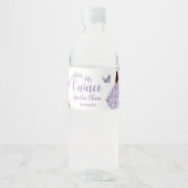 Paarse Floral Princess Silver Quinceañera 16 15 Waterfles Etiket (Voorkant)