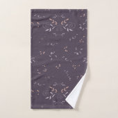 Paarse Floral Print Bad Handdoek (Handdoek)