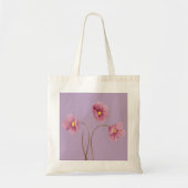 Paarse Floral Print Canvas tas (Voorkant)