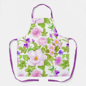 Paarse Floral Print Schort (Voorkant)