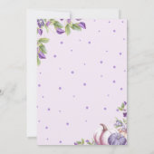 Paarse Floral Pumpkin Herfst Baby shower Kaart (Achterkant)