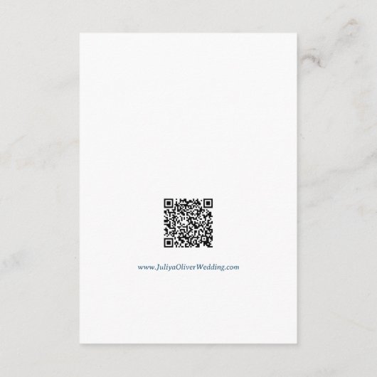 Paarse Floral QR code bruiloft Informatiekaartje (Achterkant)