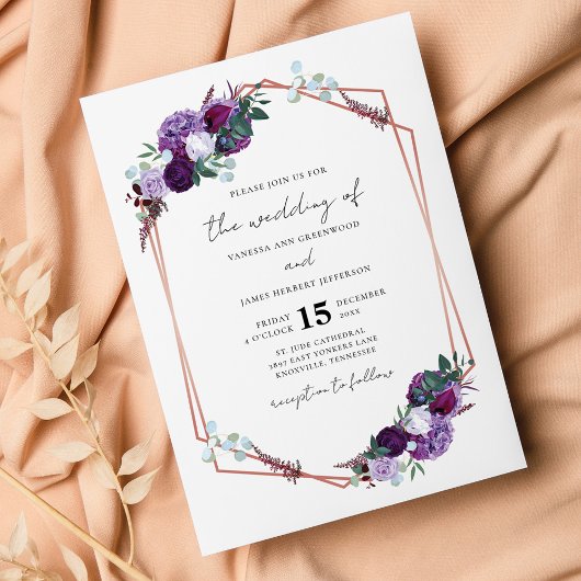 Paarse Floral QR Code Script Weddenschap