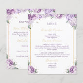 Paarse Floral Quinceañera Budgetvriendelijk Menu (Voorkant / Achterkant)