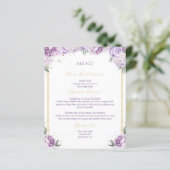 Paarse Floral Quinceañera Budgetvriendelijk Menu (Staand voorkant)