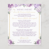 Paarse Floral Quinceañera Budgetvriendelijk Menu (Voorkant)