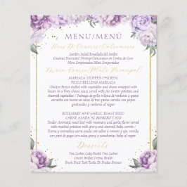 Paarse Floral Quinceañera Budgetvriendelijk Menu