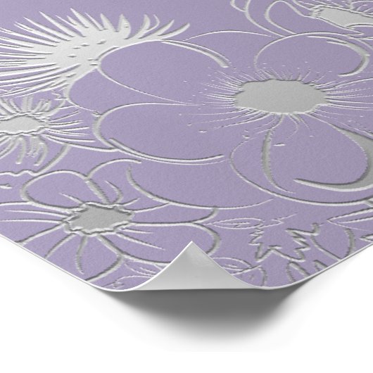 Paarse Floral Rehearings Dinner Poster (Hoek)