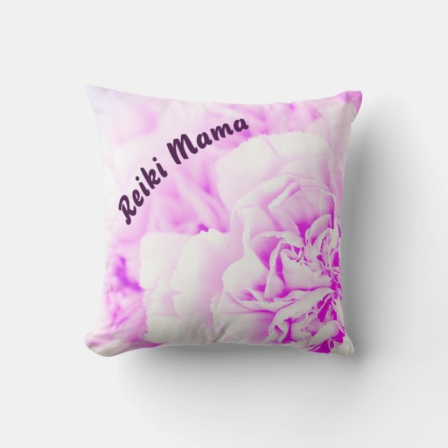 Paarse floral Reiki Mama Kussen (Voorkant)
