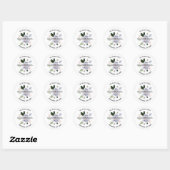 Paarse Floral Return Address Envelope Seal Ronde Sticker (Vel)