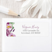 Paarse Floral Return Address Label (Insitu)