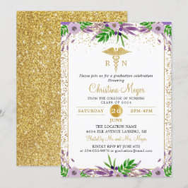 Paarse Floral RN Stuurgroep Kaart