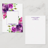 Paarse Floral Romantic Earning Display Business Visitekaartje (Voorkant / Achterkant)