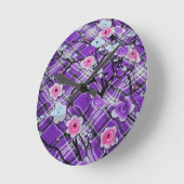 Paarse Floral Ronde Klok (Hoek)