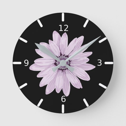 Paarse Floral Ronde Klok (Voorkant)