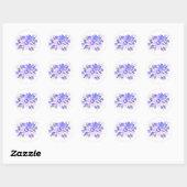Paarse Floral Ronde Sticker (Vel)