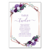 Paarse Floral Roos Gold Lijst Wedding Seding Card Kaart (Voorkant)