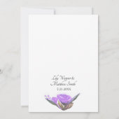 Paarse Floral Roos Greenery Wedding Uitnodiging (Achterkant)