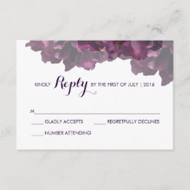 Paarse Floral RSVP-kaart RSVP Kaartje