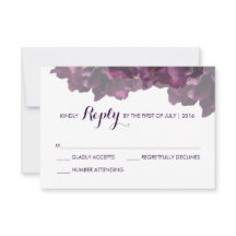 Paarse Floral RSVP-kaart