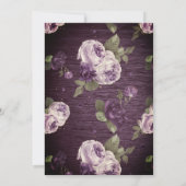 Paarse Floral Rustic Baby shower Uitnodiging (Achterkant)